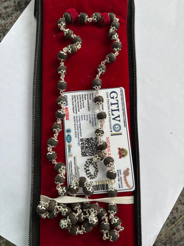 German Silver Karungali Mala – Handcrafted Ebony Wood Spiritual (Pure & Certified)