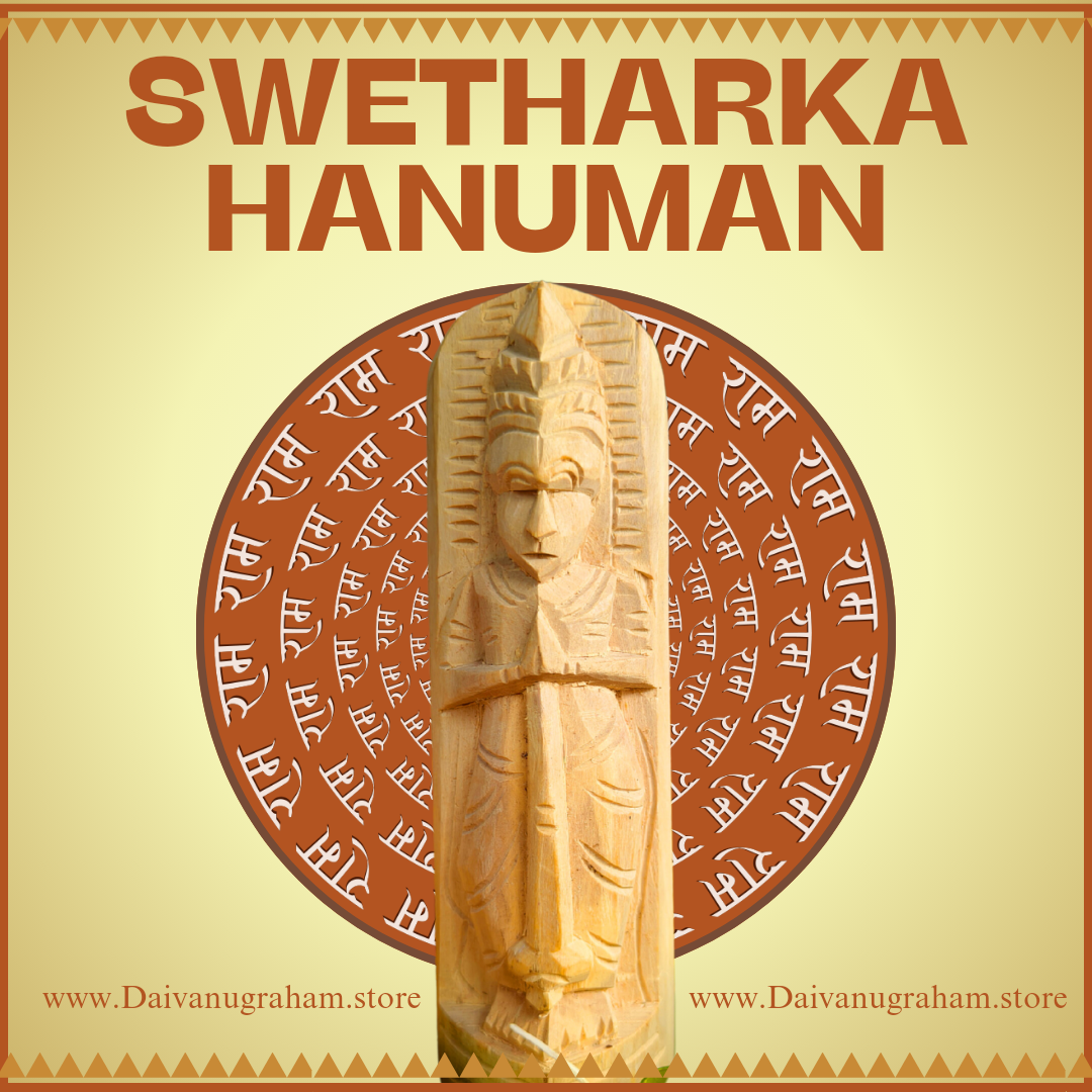 Swetarka Hanuman Idol – Handcrafted from White Aak (Swetharka) Root